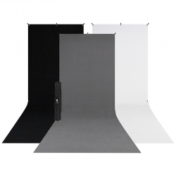 X-Drop 3-Pack Kit 3 fonds Noir/Gris/Blanc 1,50 x 3,70 m