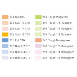 SA-11T Gélatines couleurs (set 16 filtres)
