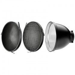 Réflecteur 70°/24 cm monture S + 2 grilles nid d'abeilles