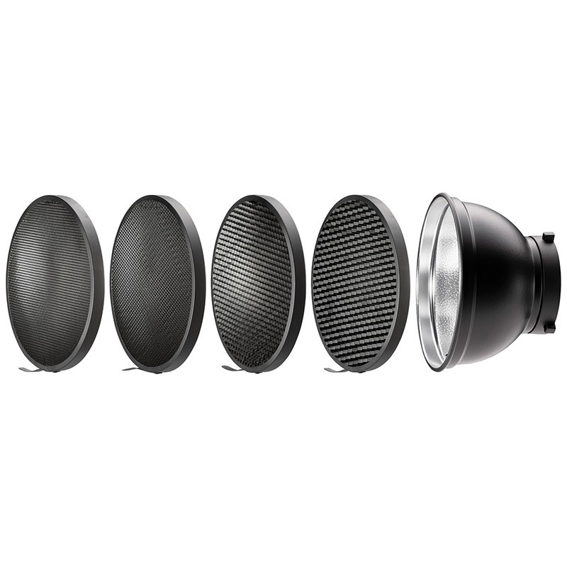 Réflecteur 55°/18 cm monture S + 4 grilles nid d'abeilles