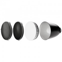 Réflecteur 45°/28 cm monture S + 2 grilles nid d'abeilles + diffuseur