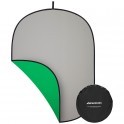 Fond pliant 2-en-1 Gris / Chromakey vert 150x195cm