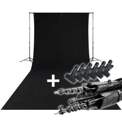 Kit Support + Fond noir + Pinces