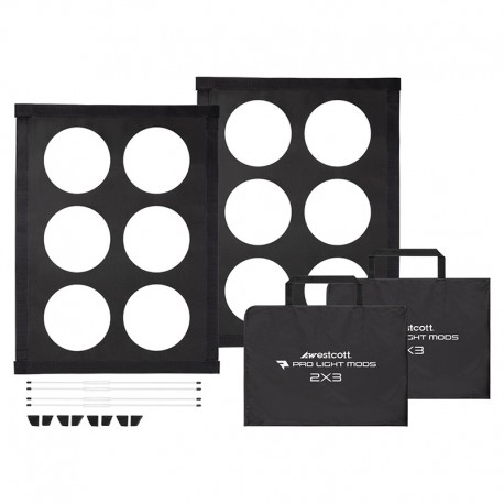 Set de 2 masques découpe spots pour softbox 60x90 cm Set de 2 masques découpe spots pour softbox 60x90 cm