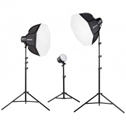 U60-B Kit 3 Torche 60W Led Bi-Color + Softbox