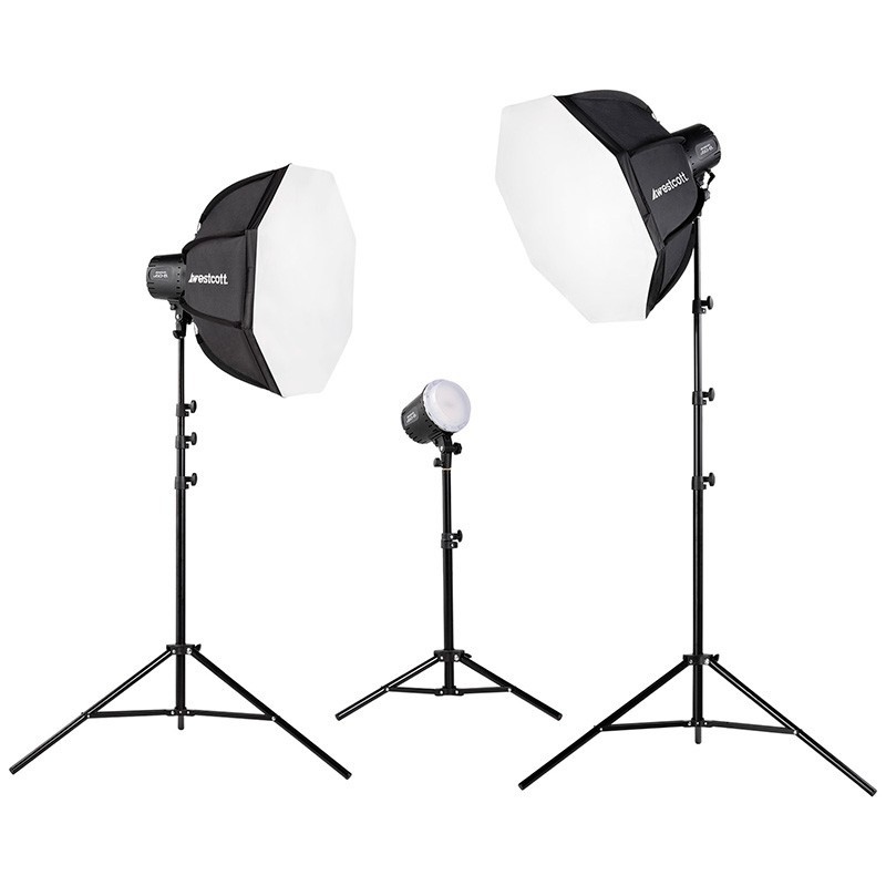 U60-B Kit 3 Torche 60W Led Bi-Color + Softbox
