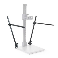 Kit 2 x bras support éclairage + clamp - statif reproduction