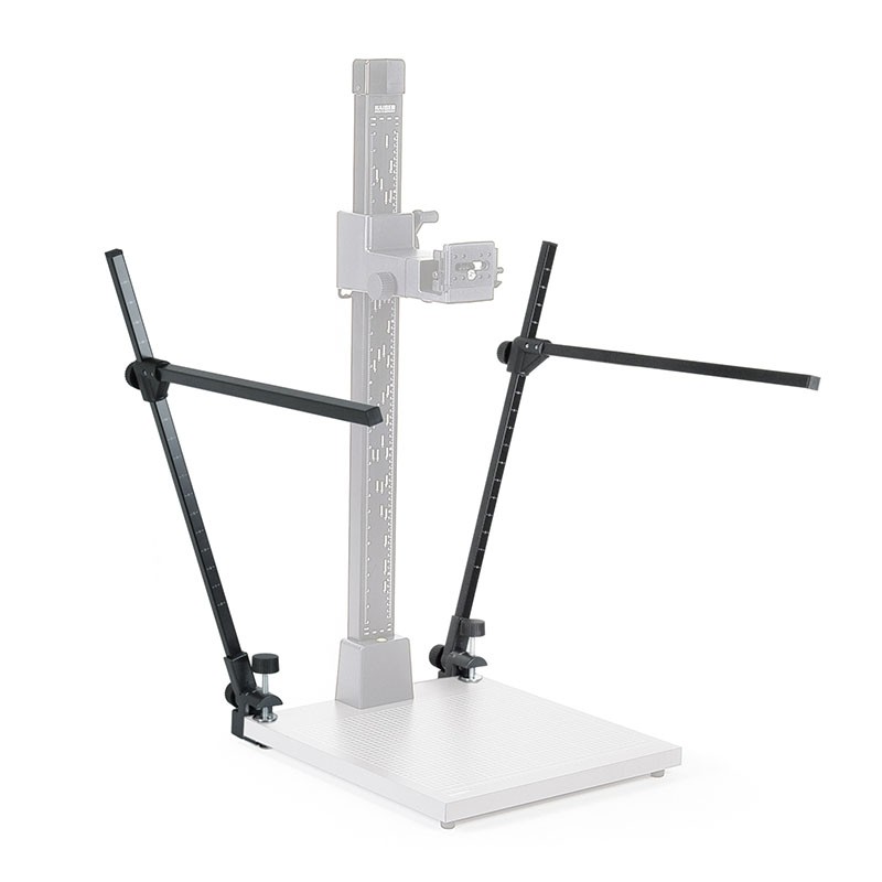 Kit 2 x bras support éclairage + clamp - statif reproduction